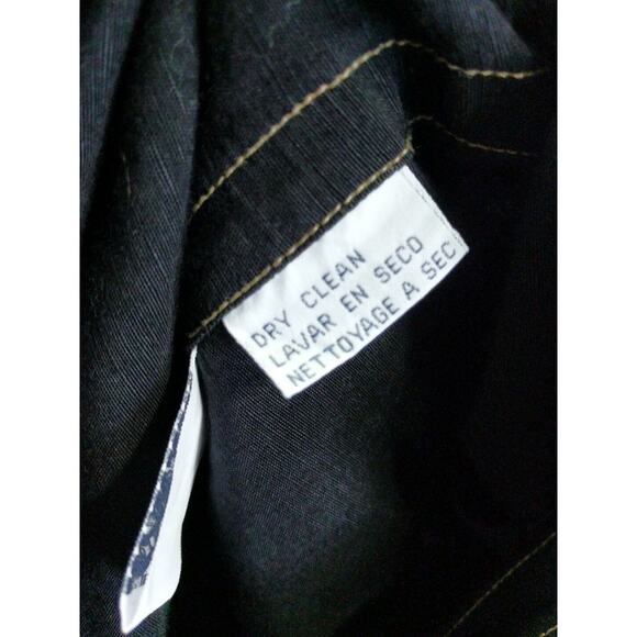 Rena Rowan Womens Size 8 Black Jacket Yellow Top Stitching 4 Buttons Linen Blend - Picture 12 of 12